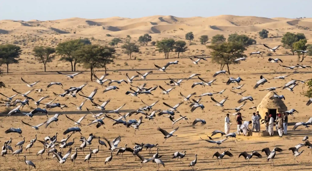 Osian Khichan Demoiselle Cranes